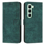 Custodia pelle motivo a righe con cordino per Infinix Hot 60 e Smart 10 Plus