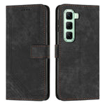 Custodia pelle motivo a righe con cordino per Infinix Hot 60 e Smart 10 Plus