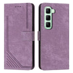 Custodia pelle motivo a righe con cordino per Infinix Hot 60 e Smart 10 Plus