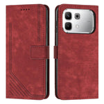 Custodia pelle motivo a righe con cordino per Infinix Hot 60 e Smart 10 Plus