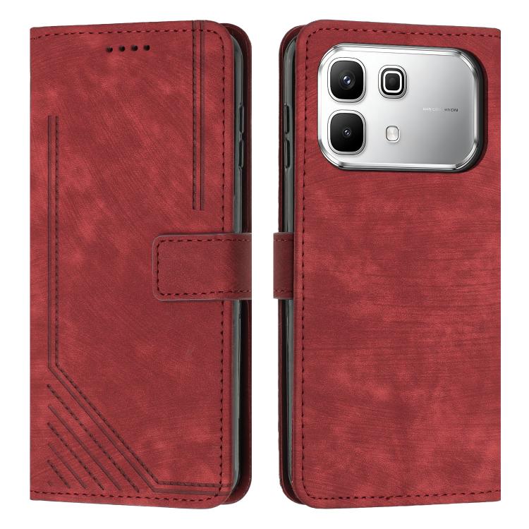 Custodia pelle motivo a righe con cordino per Infinix Hot 60 e Smart 10 Plus