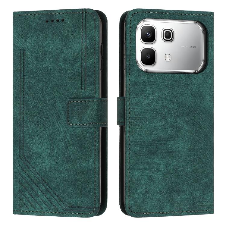 Custodia pelle motivo a righe con cordino per Infinix Hot 60 e Smart 10 Plus