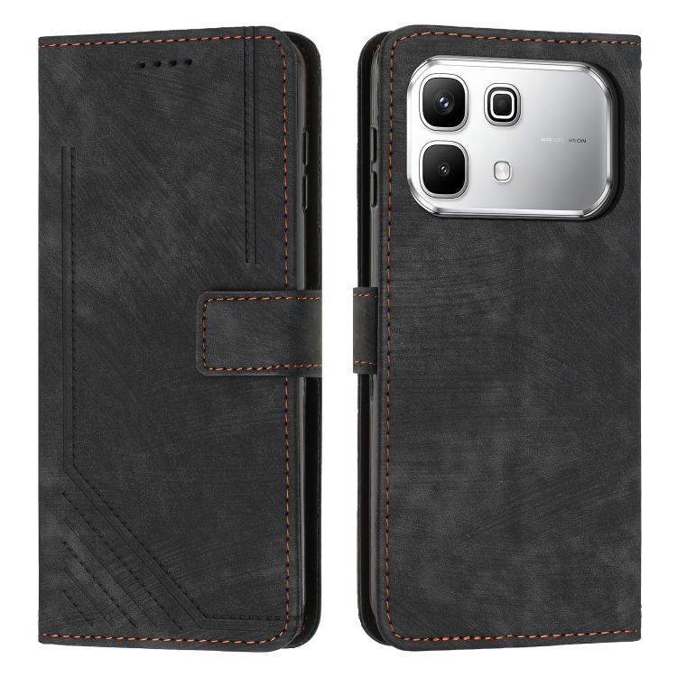 Custodia pelle motivo a righe con cordino per Infinix Hot 60 e Smart 10 Plus