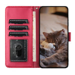Custodia portafoglio in pelle con motivo gatto per Xiaomi Poco M4