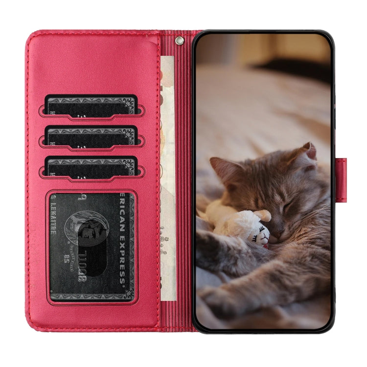 Custodia portafoglio in pelle con motivo gatto per Xiaomi Poco M4