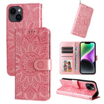 Custodia portafoglio in pelle goffrata per iPhone 15 e 16