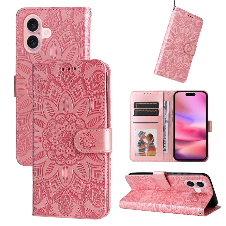 Custodia portafoglio in pelle goffrata per iPhone 15 e 16