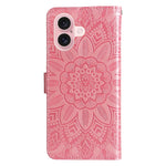 Custodia portafoglio in pelle goffrata per iPhone 15 e 16