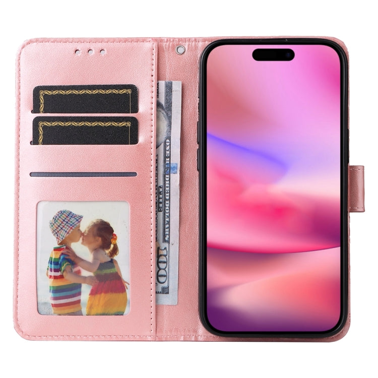 Custodia portafoglio in pelle goffrata per iPhone 15 e 16