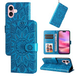 Custodia portafoglio in pelle goffrata per iPhone 15 e 16