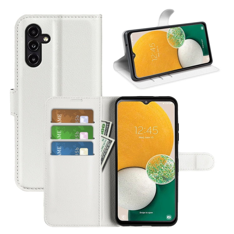 Custodia portafoglio Samsung Galaxy A14 5G con texture Litchi