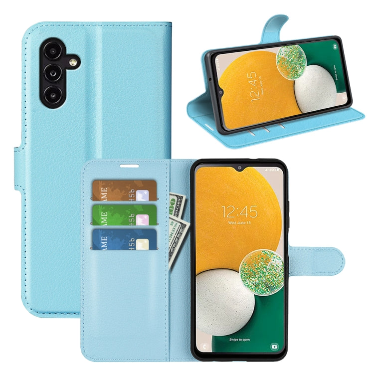 Custodia portafoglio Samsung Galaxy A14 5G con texture Litchi