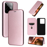 Custodia in pelle con vibrazione in fibra di carbonio per Realme C85 Pro 4G, 15T