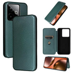 Custodia in pelle con vibrazione in fibra di carbonio per Realme C85 Pro 4G, 15T