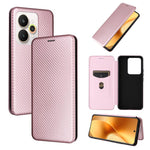 Custodia in pelle con vibrazione in fibra di carbonio per Realme C85 Pro 4G, 15T