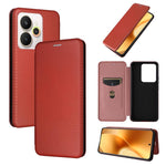 Custodia in pelle con vibrazione in fibra di carbonio per Realme C85 Pro 4G, 15T