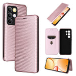 Custodia in pelle con vibrazione in fibra di carbonio per Realme C85 Pro 4G, 15T