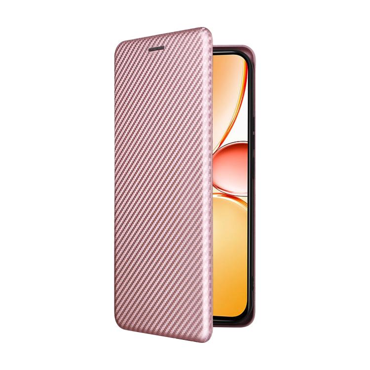 Custodia in pelle con vibrazione in fibra di carbonio per Realme C85 Pro 4G, 15T
