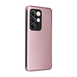 Custodia in pelle con vibrazione in fibra di carbonio per Realme C85 Pro 4G, 15T