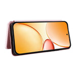 Custodia in pelle con vibrazione in fibra di carbonio per Realme C85 Pro 4G, 15T