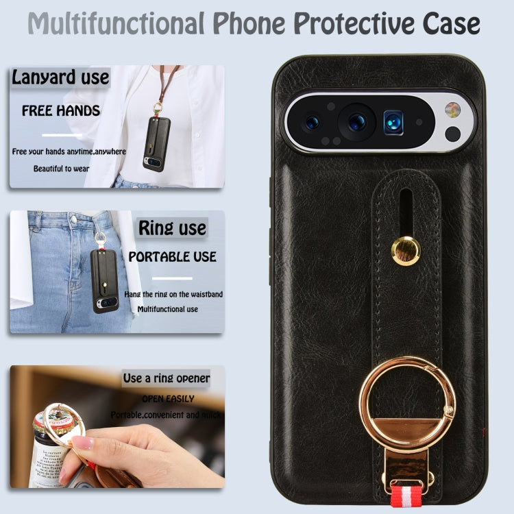 Custodia posteriore in pelle con cinturino per Google Pixel 9 Pro, 9, 8a e 8 Pro