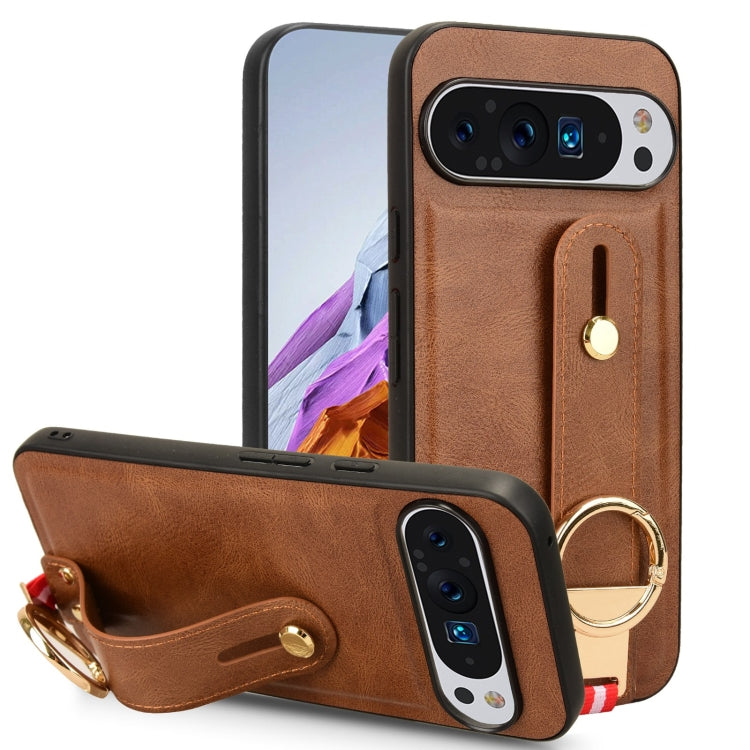 Custodia posteriore in pelle con cinturino per Google Pixel 9 Pro, 9, 8a e 8 Pro