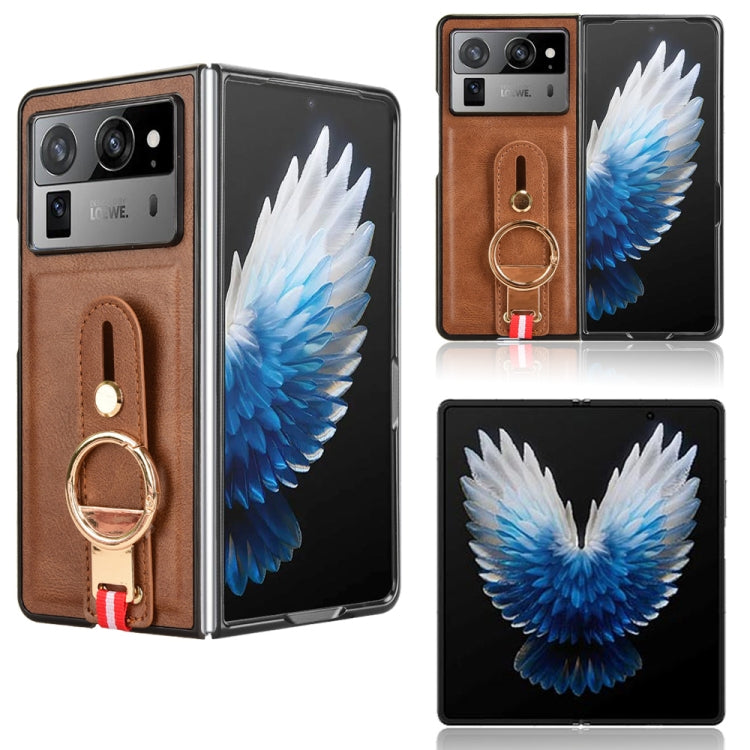 Custodia in pelle con cinturino per Tecno Phantom V Flip2, Fold2 e Fold