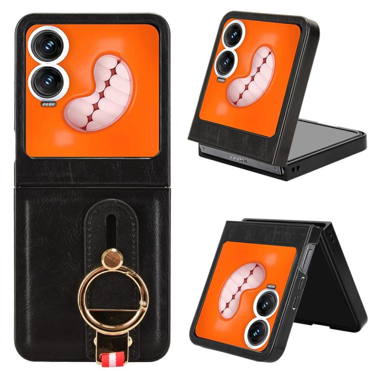 Custodia in pelle con cinturino per Tecno Phantom V Flip2, Fold2 e Fold