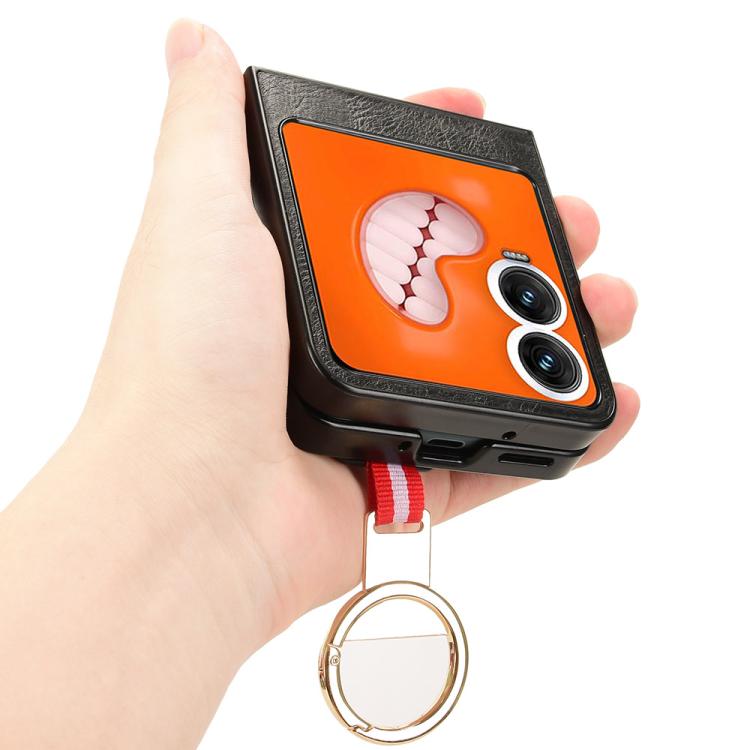 Custodia in pelle con cinturino per Tecno Phantom V Flip2, Fold2 e Fold