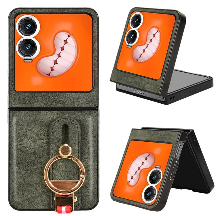 Custodia in pelle con cinturino per Tecno Phantom V Flip2, Fold2 e Fold