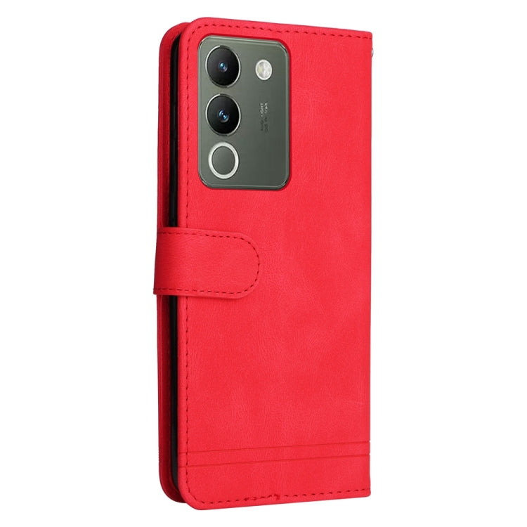 Custodia in pelle con bottone metallo per vivo Y78 5G