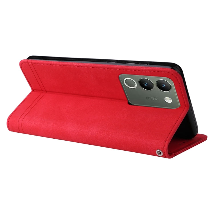 Custodia in pelle con bottone metallo per vivo Y78 5G