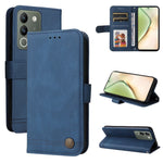 Custodia in pelle con bottone metallo per vivo Y78 5G