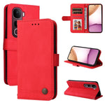 Custodia in pelle con bottone metallo e albero della vita per vivo V50 Lite