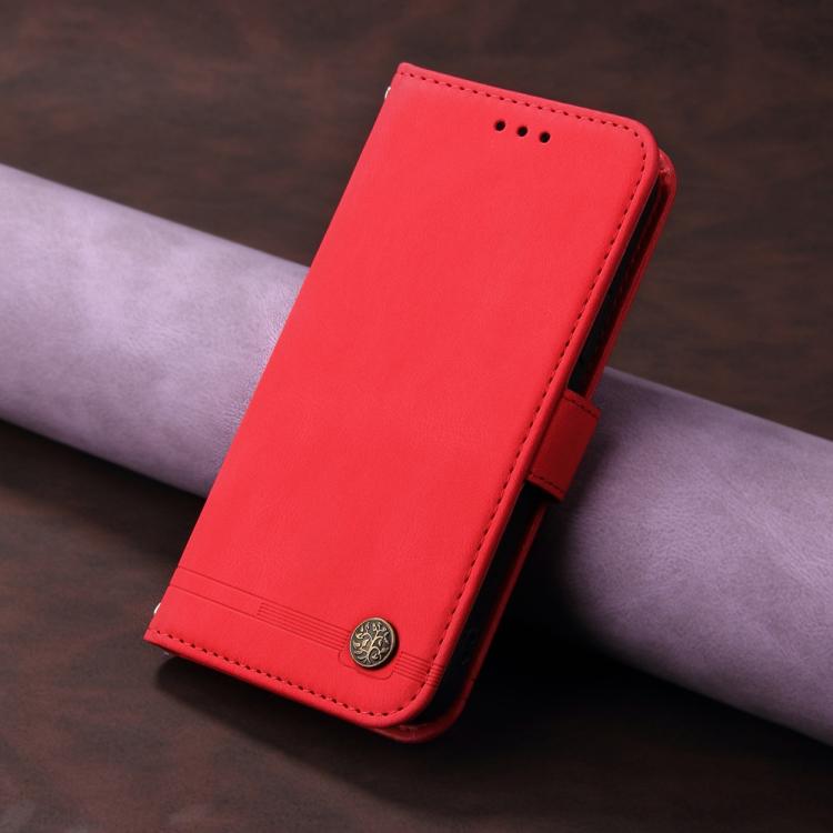 Custodia in pelle con bottone metallo e albero della vita per vivo V50 Lite