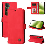 Custodia in pelle con bottone metallo e albero della vita per vivo V50 Lite