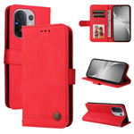 Custodia in pelle con bottone metallo e albero della vita per vivo V50 Lite