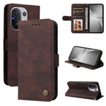 Custodia in pelle con bottone metallo e albero della vita per vivo V50 Lite