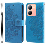 Custodia per telefono in pelle goffrata con fiori a 7 petali, For vivo Y78 5G Foreign