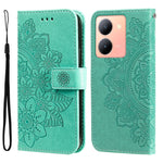 Custodia per telefono in pelle goffrata con fiori a 7 petali, For vivo Y78 5G Foreign