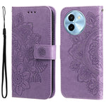 Custodia in pelle goffrata con fiori a 7 petali per vivo Y03 4G, Y200 / V29e