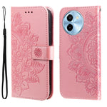 Custodia in pelle goffrata con fiori a 7 petali per vivo Y03 4G, Y200 / V29e