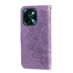 Custodia in pelle goffrata con fiori a 7 petali per vivo Y03 4G, Y200 / V29e