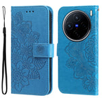 Custodia in pelle goffrata con fiori a 7 petali per vivo X200, X200 Pro mini