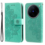 Custodia in pelle goffrata con fiori a 7 petali per vivo X200, X200 Pro mini