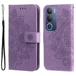 Custodia in pelle goffrata con fiori a 7 petali per vivo X200, X200 Pro mini