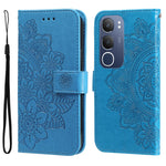 Custodia in pelle goffrata con fiori a 7 petali per vivo X200, X200 Pro mini