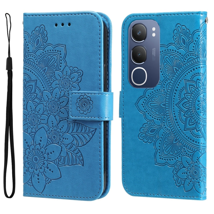 Custodia in pelle goffrata con fiori a 7 petali per vivo X200, X200 Pro mini