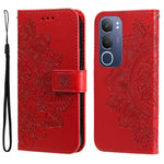 Custodia in pelle goffrata con fiori a 7 petali per vivo X200, X200 Pro mini