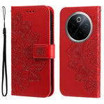 Custodia in pelle goffrata con fiori a 7 petali per vivo Y300 Pro, Y28 4G